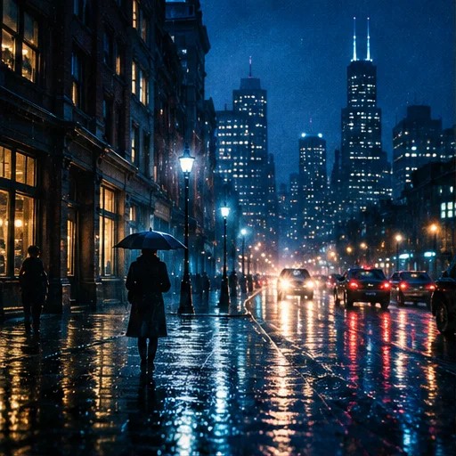 Through the city at night